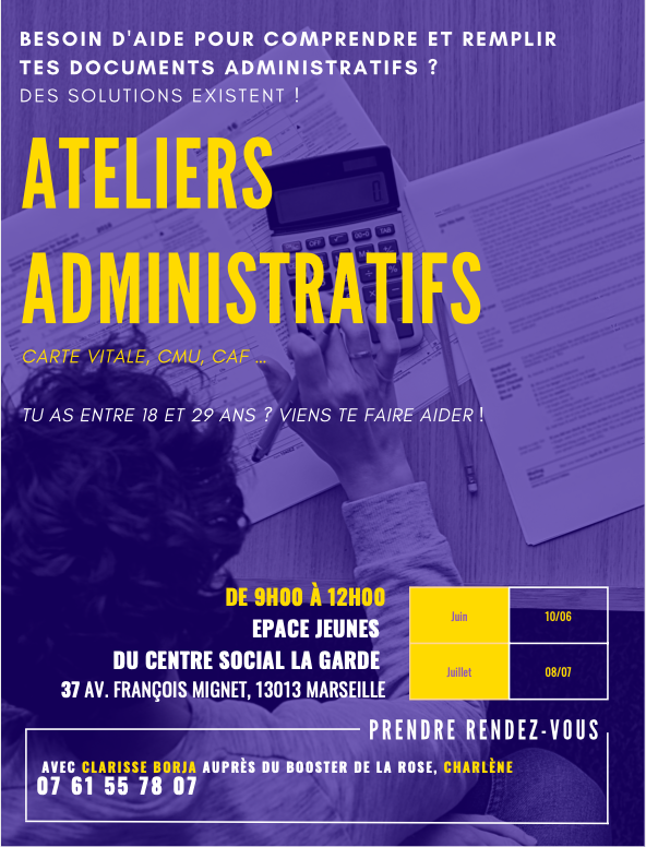 Ateliers administratifs au centre social de La Garde